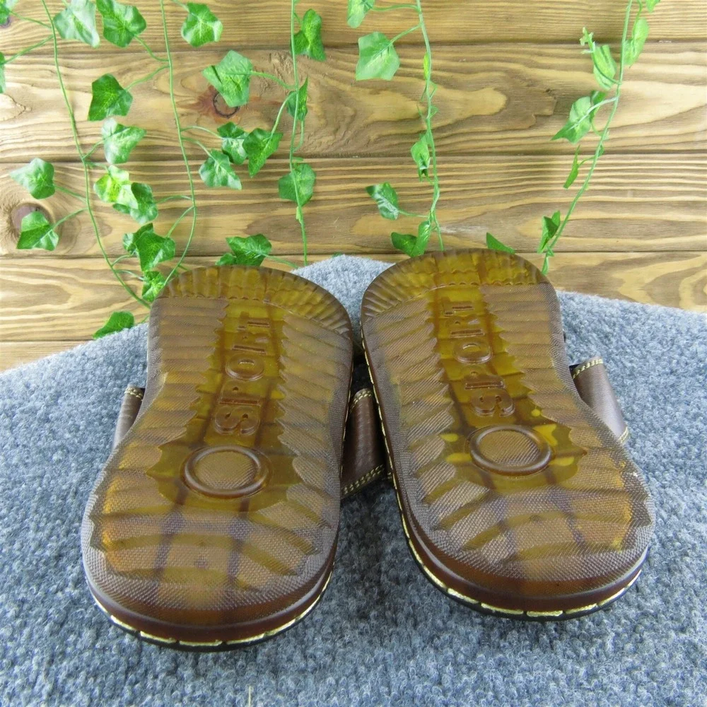 Clarks Collectables Men Slide Sandals Brown Leather Slip On‎ Size 42 Medium